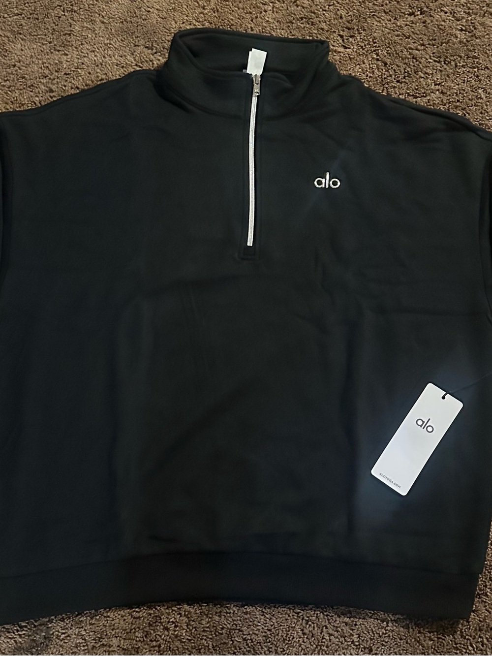 ALO Yoga Black Men's Quarter-Zip Sweater